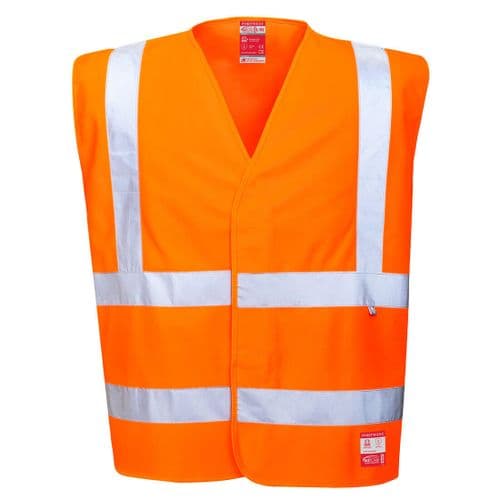 Hi-Vis Anti Static Vest - Flame Resistant Orange