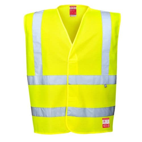 Hi-Vis Anti Static Vest - Flame Resistant Yellow