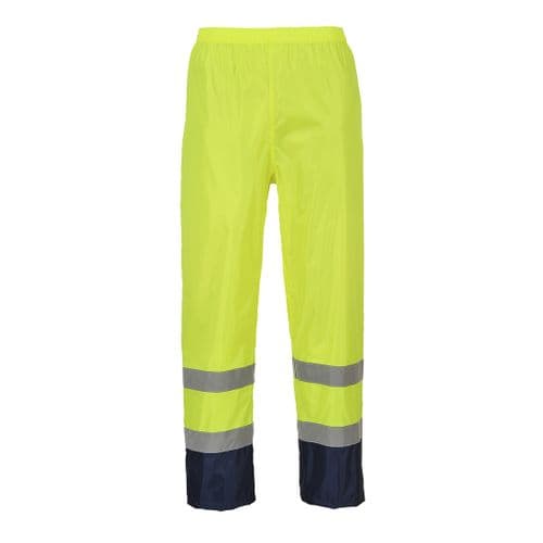 Hi-Vis Classic Contrast Rain Trouser Yellow/Navy
