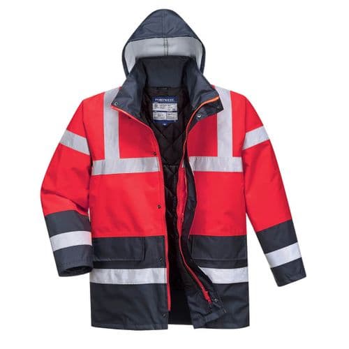 Hi-Vis Contrast Traffic Jacket Red/Navy
