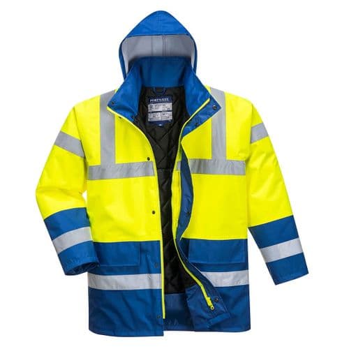Hi-Vis Contrast Traffic Jacket Yellow/Royal