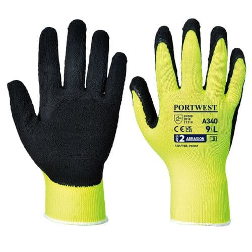 Hi-Vis Grip Glove - Latex Yellow