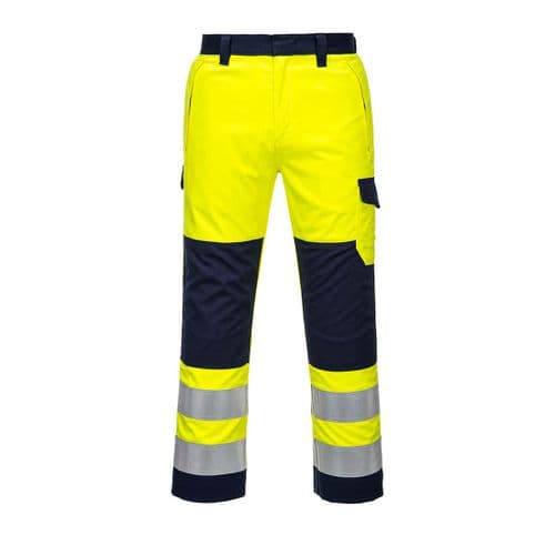 Hi-Vis Modaflame Trouser Yellow/Navy 2