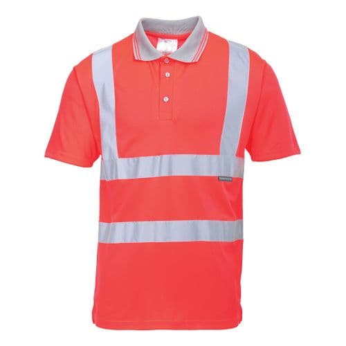 Hi-Vis Short Sleeve Polo Red