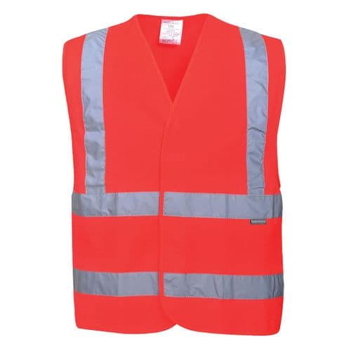 Hi-Vis Two Band & Brace Vest Red