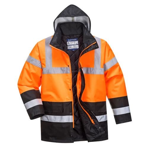 Hi-Vis Two Tone Traffic Jacket Orange/Black