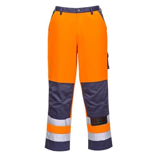 Lyon Hi-Vis Trousers Orange/Navy Tall
