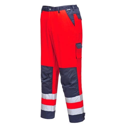 Lyon Hi-Vis Trousers Red/Navy