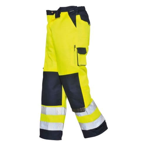 Lyon Hi-Vis Trousers Yellow/Navy Tall