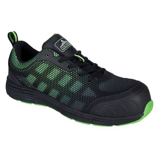 Portwest Compositelite Ogwen Low Cut Trainer S1P Black/Green