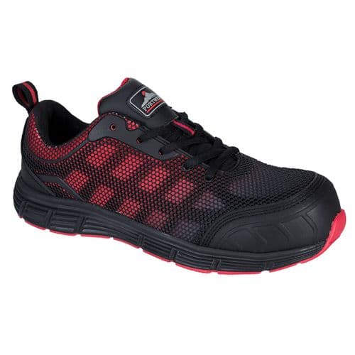 Portwest Compositelite Ogwen Low Cut Trainer S1P Black/Red