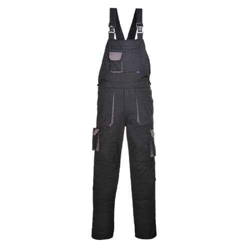 Portwest Texo Contrast Bib & Brace Black Tall