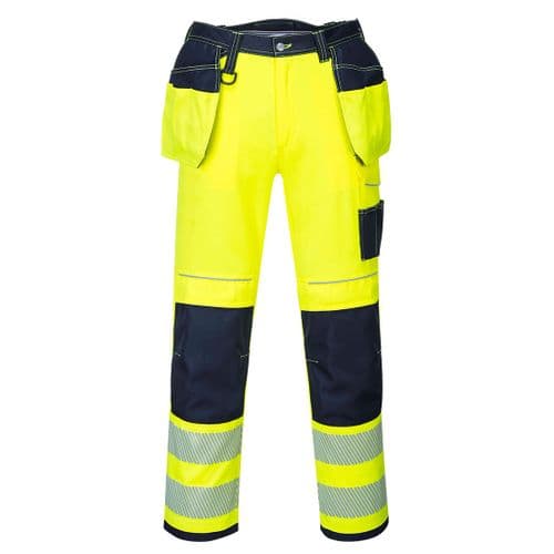 PW3 Hi-Vis Holster Work Trouser Yellow/Navy Short