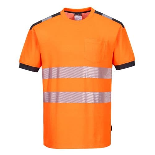 PW3 Hi-Vis T-Shirt S/S Orange/Grey