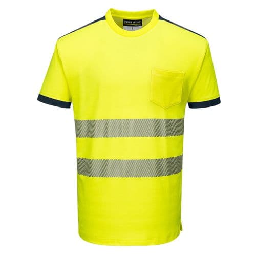 PW3 Hi-Vis T-Shirt S/S Yellow/Navy