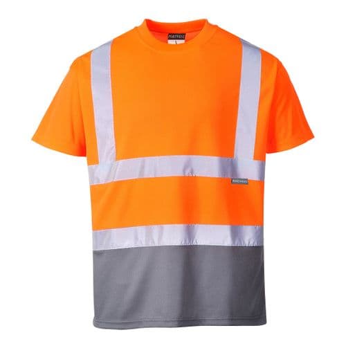 Two Tone T-Shirt Orange/Grey
