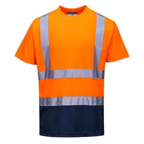 Two Tone T-Shirt Orange/Navy