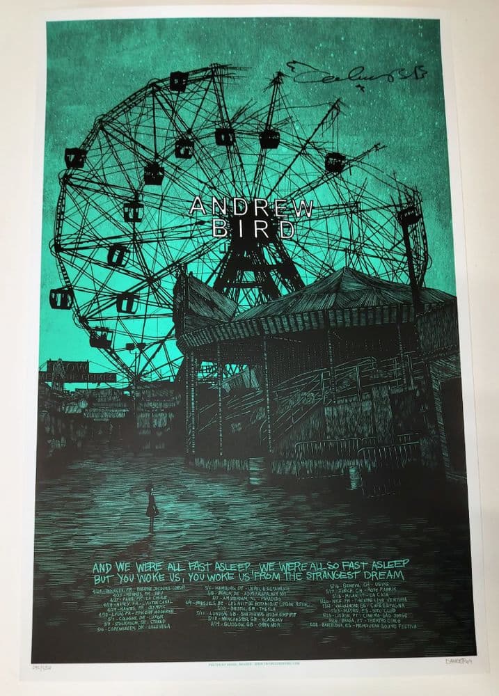 Andrew Bird Hand Signed European Tour Poster