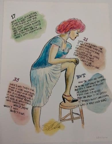 MANUSCRIPT ORIGINALS Ervin Drake "It Was A Very Good Year" Hand signed and illustrated lyrics