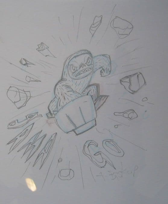 Original Sketch Yeti Smash