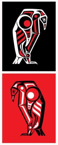 White Stripes Penguin Art Print 2010 Red & Black 2 Poster Set