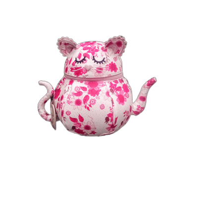 Pink Ribbon Bus Kitty Teapot Bag