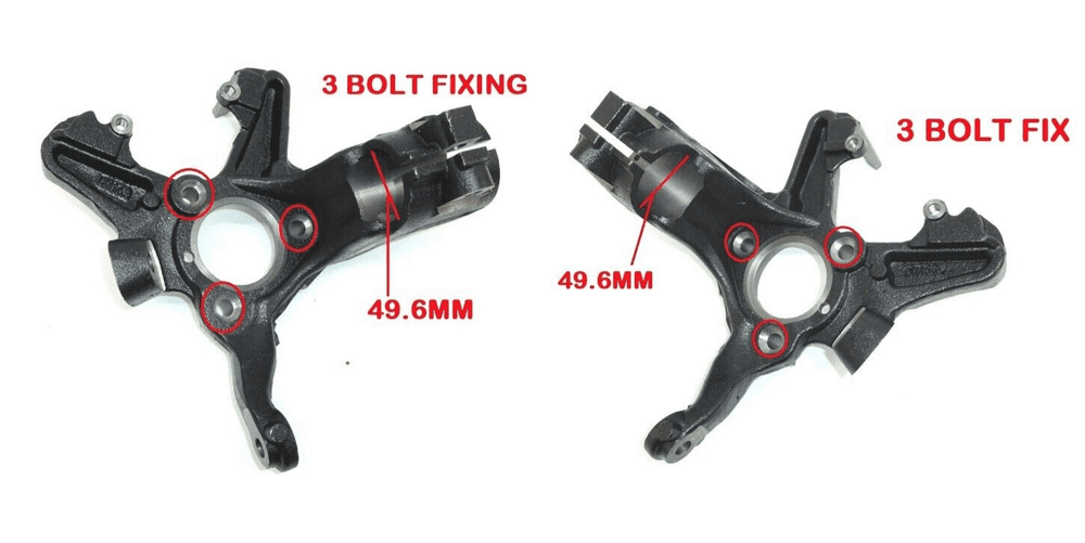 AUDI A3 8P (2003-2013) FRONT STEERING KNUCKLE HUB CARRIER PAIR 49.6MM 3 ...