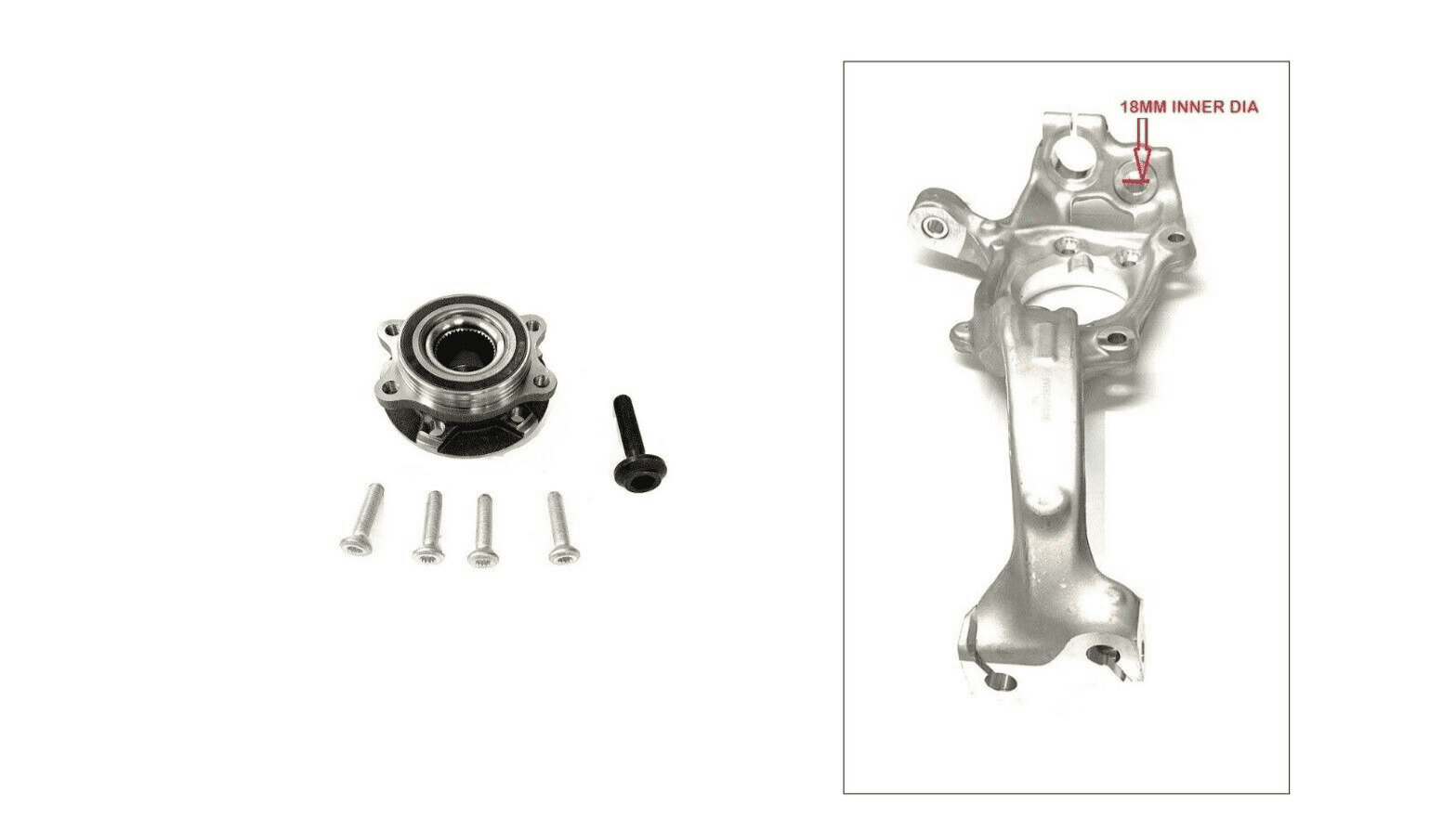 AUDI A4 B8 8K Q5 18MM (2007-2015) FRONT L/H STEERING KNUCKLE ,BEARING ...