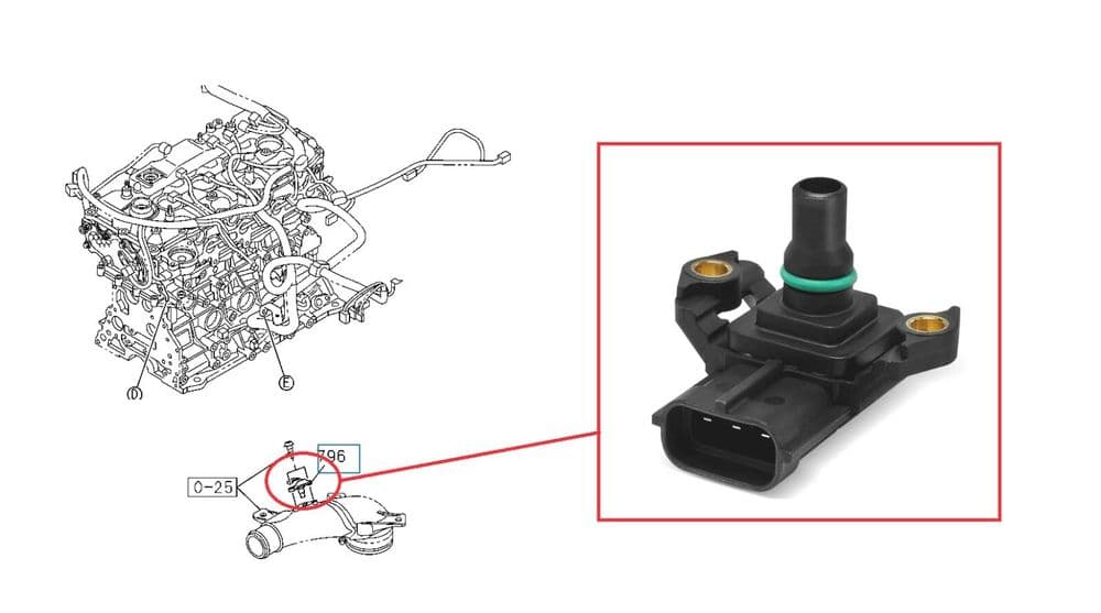 For Isuzu D-Max Tfs87 1 9Td Air Intake Turbo Pressure Map Sensor 2017 On