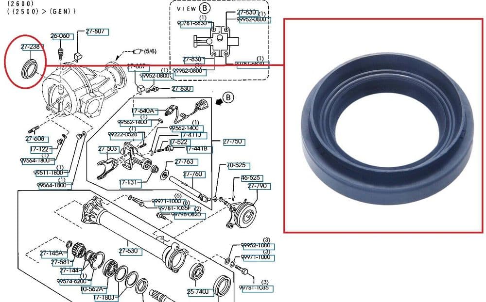 FORD RANGER ER61 2.5TD/ER69 3.0TD (2006+) FRONT DIFFERENTIAL SEAL R/H ...