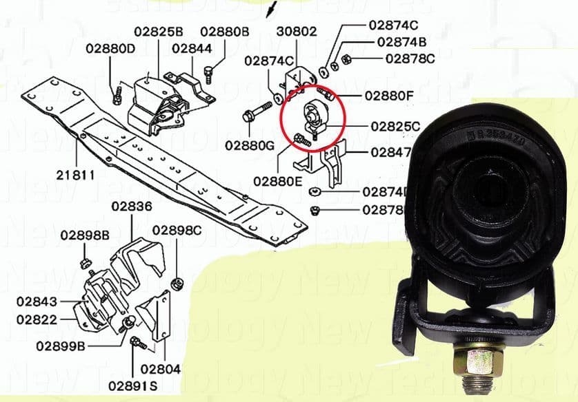MITSUBISHI L200 2.5 2.8 3.0 96-07 ENGINE GEARBOX TRANSFER BOX MOUNTING ...