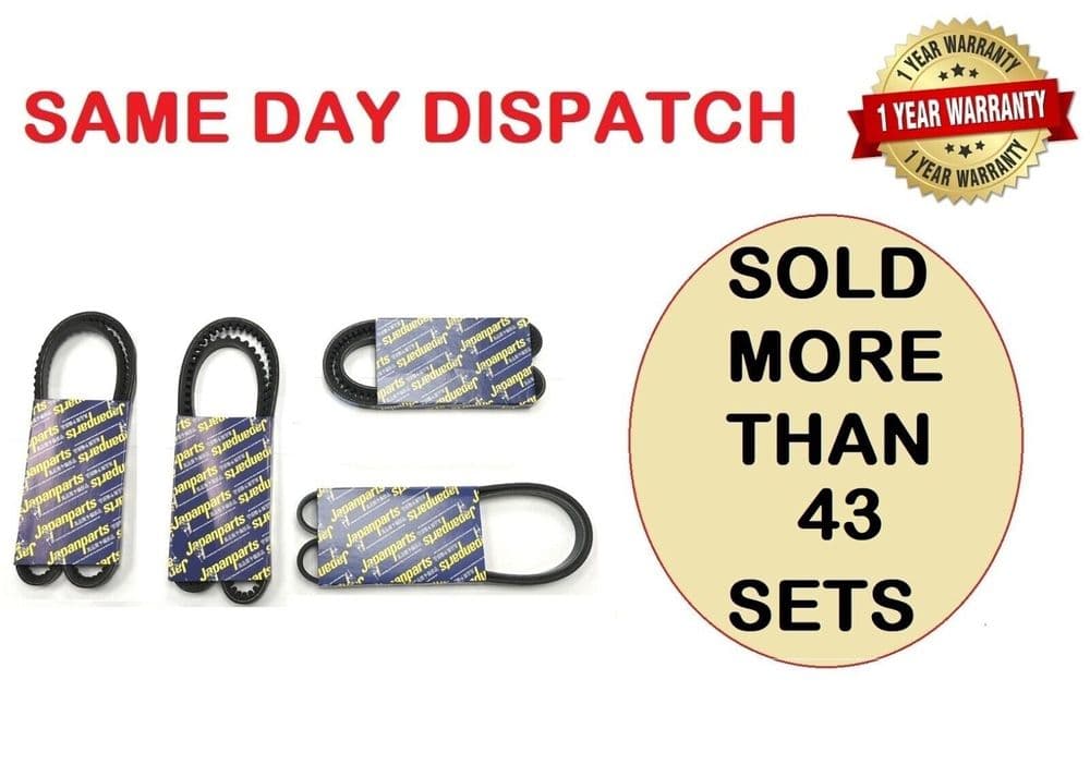 MITSUBISHI L200 2 5 K74 ALTERNATOR FAN DRIVE POWER STEERING AC BELT 4 BELTS