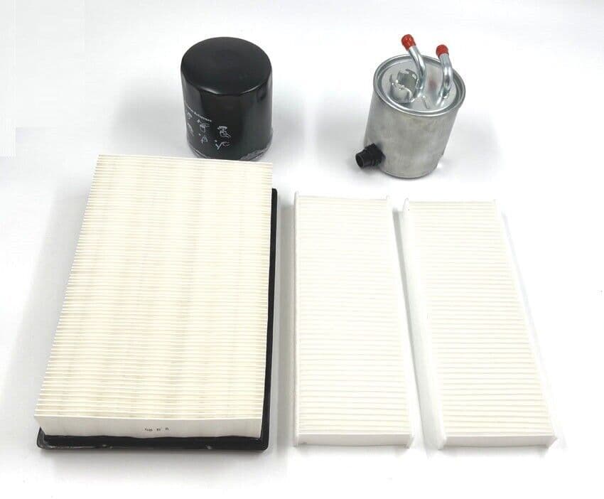 NISSAN NAVARA 2.5TD DCi D40 ENGINE AIR+OIL+FUEL WITH POLLEN FILTER 06/2006+