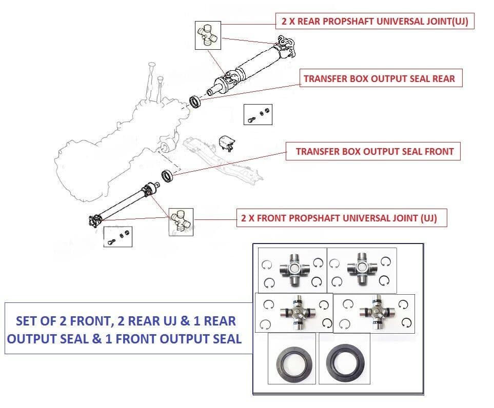 NISSAN NAVARA D40 2.5DCi (05/2005+) FRONT, REAR UJ & TRANSFER BOX