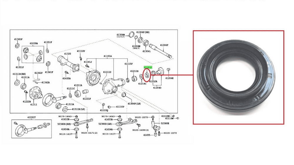 TOYOTA HILUX MK6 KUN25 2.5TD (20052017) FRONT OR REAR DIFF PINION OIL SEAL