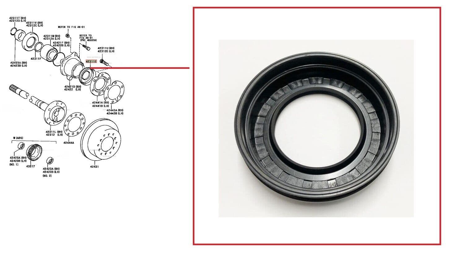 TOYOTA LAND CRUISER KZJ90 / KZJ95 3.0TD REAR WHEEL BEARING OIL SEAL