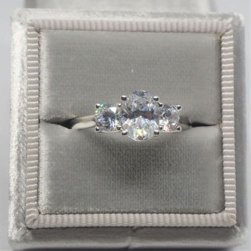 Oval Trilogy Engagement Ring