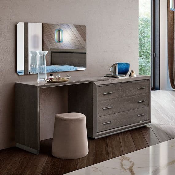 grey vanity dressing table Wood Dressing Table Vanity Makeup Corona Gray