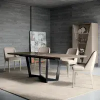 Lusso Fidia Large Dining Table & 6 Aramis Chairs | Italian Marble  | Camel Group | Modern Contemporary | Dining room Furniture | EM Italia Online