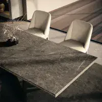 Lusso Large Dining Table & 6 Aramis Chairs | Italian Marble  | Camel Group | Modern Contemporary | Dining room Furniture | EM Italia Online