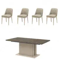 Lusso Small Dining Table & 4 Aramis Chairs | Italian Marble  | Camel Group | Modern Contemporary | Dining room Furniture | EM Italia Online
