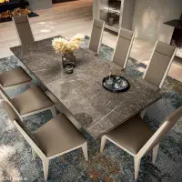 Lusso Small Dining Table & 6 Modena Chairs | Italian Marble  | Camel Group | Modern Contemporary | Dining room Furniture | EM Italia Online