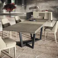 Prestige Dining Table | Tobacco Beige Cream Urban Velvet Wooden | Camel Group | Modern Contemporary | Dining room Furniture | EM Italia Online