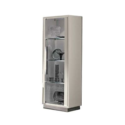 Roma White 1 Door Display Cabinet