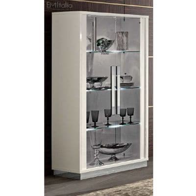 Roma White 2 Door Display Cabinet