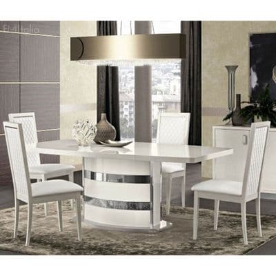 Roma White Dining Table and 4 Chairs
