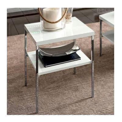 Roma White Lamp Side Table