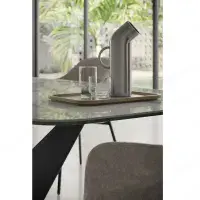 Zenith 198 cm Ceramic Dining Table & 6 Elvis Velvet Chairs | Italian Marble Design  | Camel Group | Modern Contemporary | Dining room Furniture | EM Italia Online