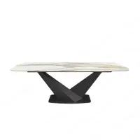 Zenith 239 cm Ceramic Dining Table & 8 Elvis Velvet Chairs | Italian Marble Design  | Camel Group | Modern Contemporary | Dining room Furniture | EM Italia Online