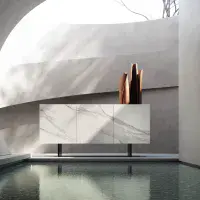 Zenith 3 Door Sideboard | Ceramic Marble effect | Camel Group | Modern Contemporary | Living room Furniture | EM Italia Online
